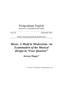 Postgraduate English Music, A Motif in Modernism