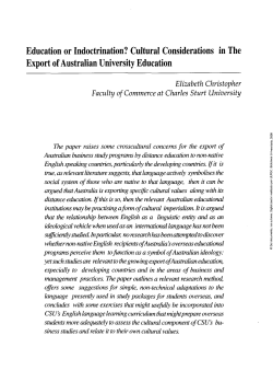 Education or Indoctrination? Cultural