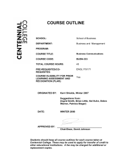 course outline - Part Time Learning