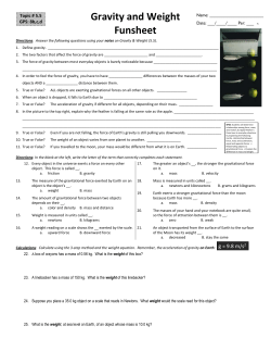 Gravity and Weight Funsheet