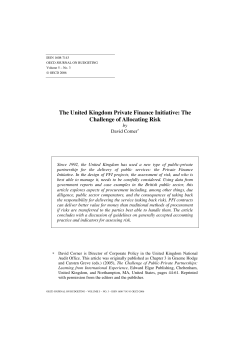 The United Kingdom Private Finance Initiative: The Challenge of