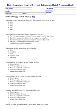 Dairy Lameness Control 1 &ndash; Foot Trimming (Dutch 5 step