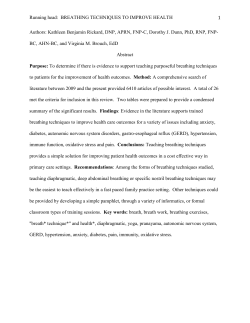 Running head: BREATHING TECHNIQUES TO IMPROVE HEALTH