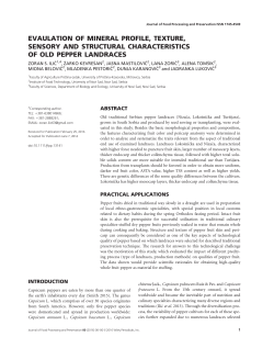 EVAULATION OF MINERAL PROFILE, TEXTURE, SENSORY AND