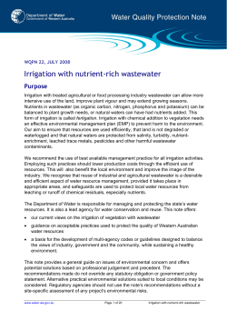 Irrigation with nutrient-rich wastewater