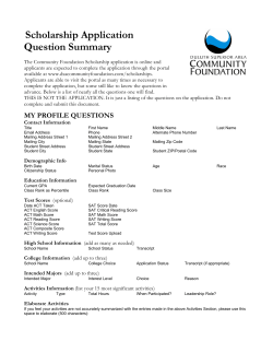 Scholarship Application Question Summary
