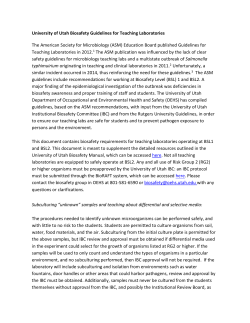 Biosafety Guidelines for Teaching Laboratories
