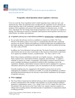 Frequently Asked Questions about Legislative Advocacy December