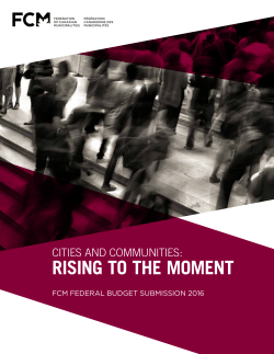 CITIES AND COMMUNITIES: RISING TO THE MOMENT FCM