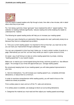 Accelerate your reading speed