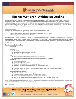 Tips for Writers Writing an Outline