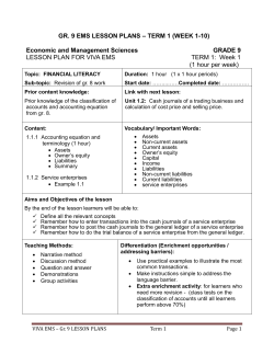 GR. 9 EMS LESSON PLANS &ndash; TERM 1 (WEEK 1