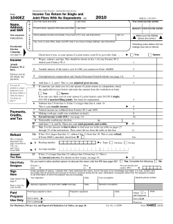 1040EZ tax form