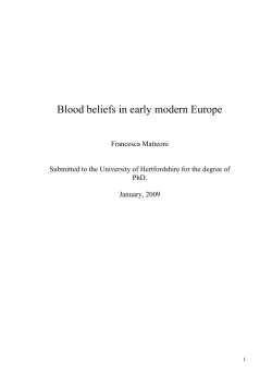 Blood beliefs in early modern Europe