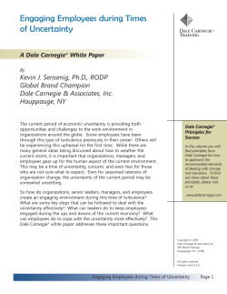 Engaging Employees during Times of Uncertainty