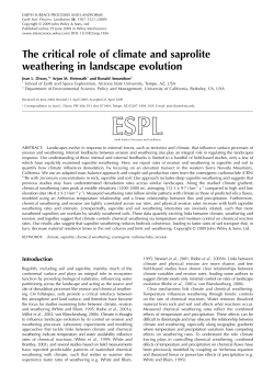 Dixon, et al., The critical role of climate and saprolite weathering in