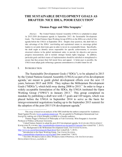 THE SUSTAINABLE DEVELOPMENT GOALS AS DRAFTED: NICE