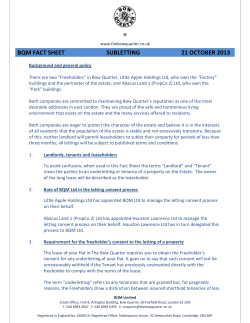 bqm fact sheet - The Bow Quarter