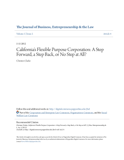 california`s flexible purpose corporation: a step forward, a step back