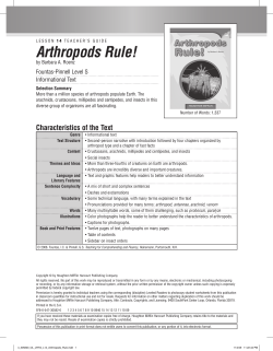 Arthropods Rule! - Houghton Mifflin Harcourt