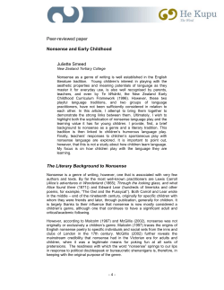 Nonsense and Early Childhood
