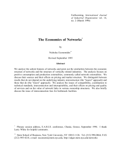 The Economics of Networks