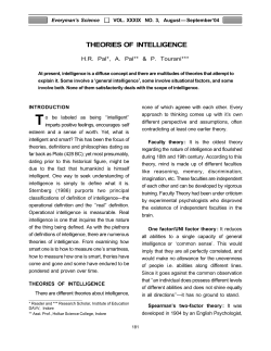 theories of intelligence