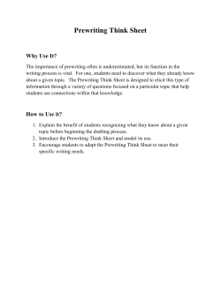 Prewriting Think Sheet, Instructions and Template