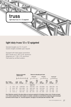 Light duty truss 12x12 spigoted