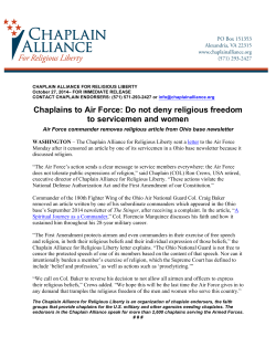 Chaplains to Air Force: Do not deny religious freedom to servicemen