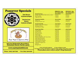 Passover Menu