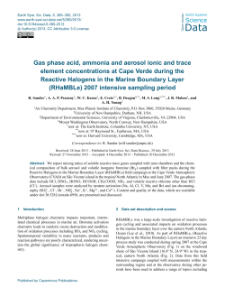 Gas phase acid, ammonia and aerosol ionic and trace element