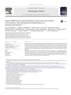 Usage of fMRI for pre-surgical planning in brain