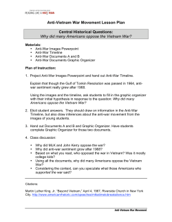 Anti-Vietnam War Movement Lesson Plan