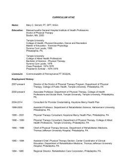 curriculum vitae - College of Public Health | Temple University