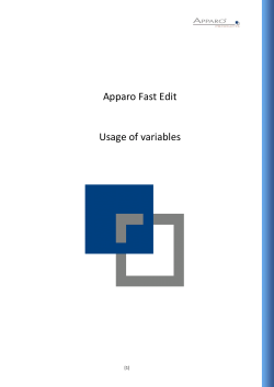 Apparo Fast Edit Usage of variables
