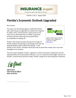 Florida`s Economic Outlook Upgraded