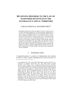 reviewing reforms to the law of suspended sentences in the