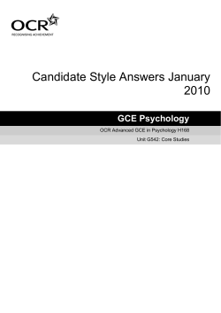 Candidate Style Answers January 2010