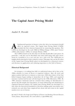 The Capital Asset Pricing Model