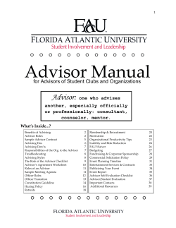 Advisor Manual - Florida Atlantic University