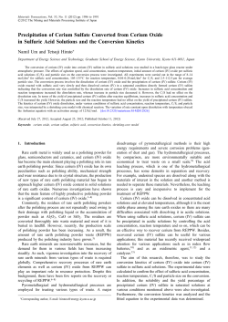 Precipitation of Cerium Sulfate Converted from Cerium Oxide in