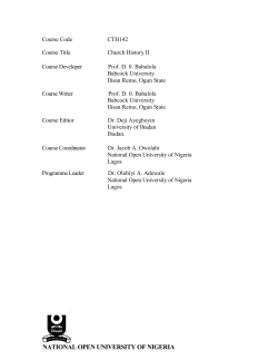 CTH142 - National Open University of Nigeria