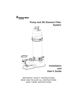 EasyClean DE Element Filter Installation and Users - Pentair