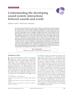 Understanding the developing sound system: interactions between