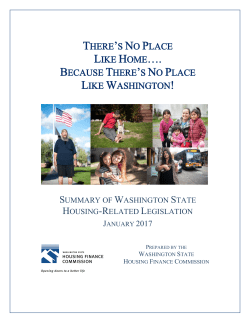 Legislation Summary - Washington State Housing Finance