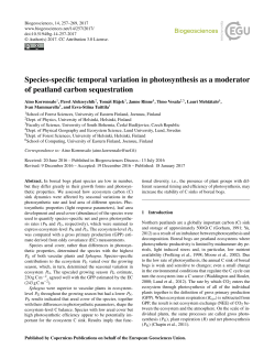 Species-specific temporal variation in photosynthesis as a