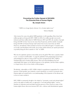 Preventing the Further Spread of HIV/AIDS