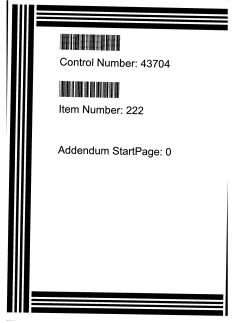 Control Number: 43704 Item Number: 222
