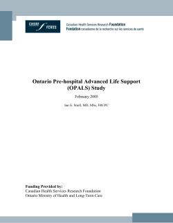 Ontario Pre-hospital Advanced Life Support (OPALS) Study